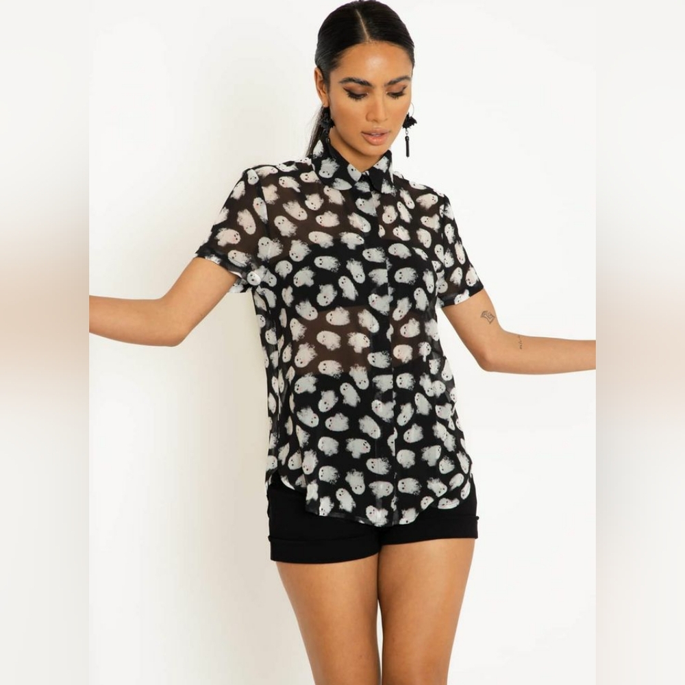 Blackmilk Ghosties Cute As Button Top